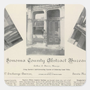 Sonoma County abstraktes Büro, Kalifornien Quadratischer Aufkleber