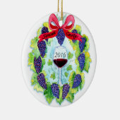 Sonoma County Weintraube-WeihnachtsKranz Keramik Ornament (Rechts)