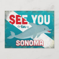 Sonoma Dolphin - Retro Vintage Travel
