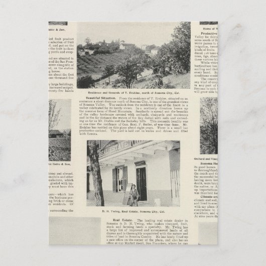 Sonoma Farms, Kalifornien Postkarte (Vorderseite)