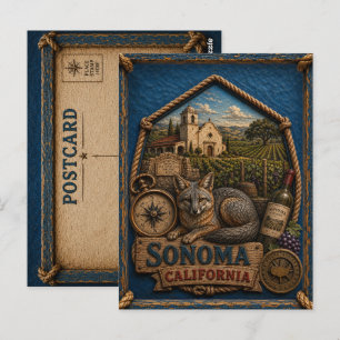 Sonoma Kalifornien Postkarte Vintage Reise