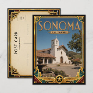 Sonoma Kalifornien Vintage Art Deco Golden Age Postkarte