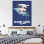Sonoma Landkreis California Map Leinwanddruck (Insitu (Schlafzimmer))