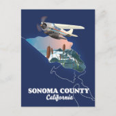 Sonoma Landkreis California Map Postkarte (Vorderseite)