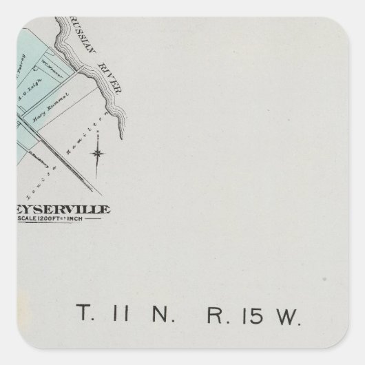 Sonoma Landkreis, Kalifornien 3 Quadratischer Aufkleber (Vorderseite)