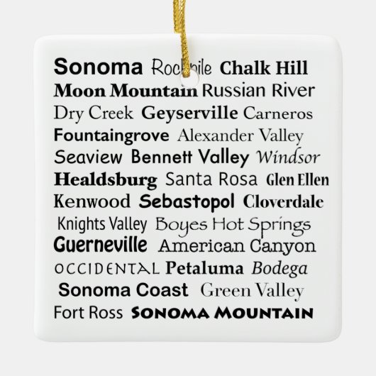 Sonoma & Napa Ornament (Vorderseite)