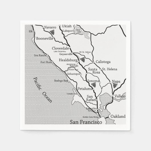 Sonoma / Napa Weinland Serviette (Vorderseite)