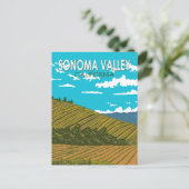 Sonoma Valley California Art Vintag Postkarte (Stehend Vorderseite)