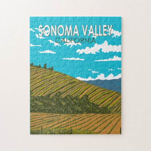 Sonoma Valley California Art Vintag Puzzle (Vertikal)