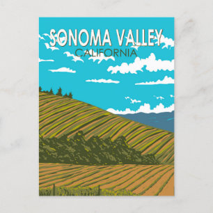 Sonoma Valley Kalifornien Reise Kunst Vintage Postkarte