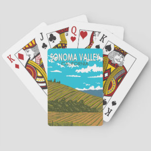 Sonoma Valley Kalifornien Reise Kunst Vintage Spielkarten