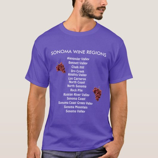 Sonoma Wein-Regions-Klassiker-Shirt T-Shirt (Vorderseite)