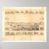 Sonora, CA. Panoramakarte 1854 (1647A) - nicht res Poster (Vorne)