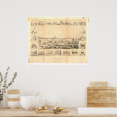 Sonora, CA. Panoramakarte 1854 (1647A) - nicht res Poster (Küche)