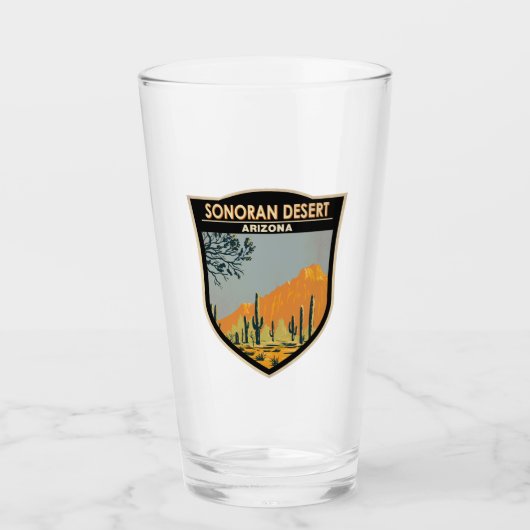 Sonoran Desert Arizona Vintage Kunst Glas (Vorderseite)