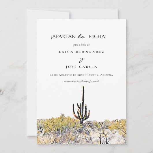 Sonoran Desert flaches ¡Apartar la fecha! Karte (Vorderseite)