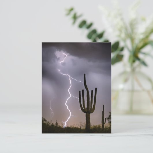 Sonoran Desert Monsoon Storming Postkarte (Stehend Vorderseite)