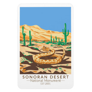 Sonoran Wüste National Monument Rattlesnake Retro Magnet
