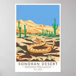 Sonoran Wüste National Monument Rattlesnake Retro Poster