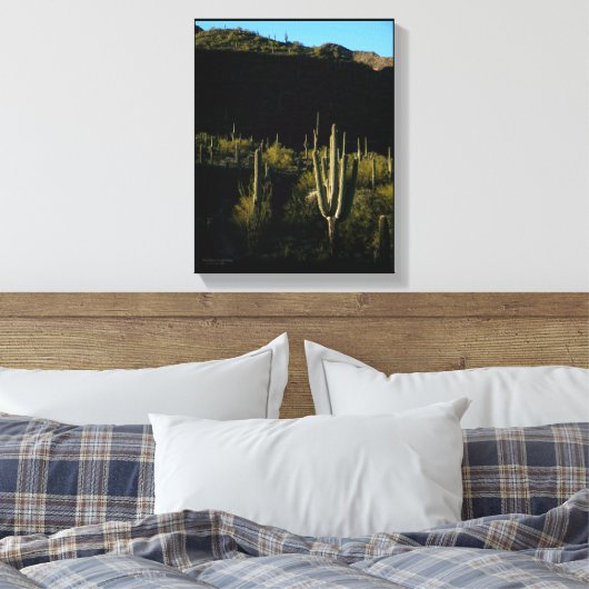 Sonoran-Wüstenlandschaft mit Giant Saguaro Cactus Leinwanddruck (Insitu (Schlafzimmer))