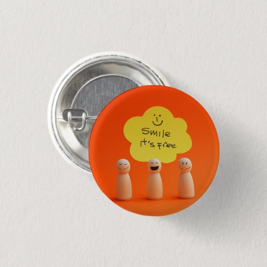 Sonríe, es gratis button (Vorne & Hinten)