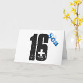 Son's 16th birthday, white, blue & black. karte (Gelbe Blume)