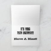 Sons 25. Geburtstag, weiß und schwarz. Karte (Innenseite)