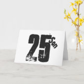 Sons 25. Geburtstag, weiß und schwarz. Karte (Gelbe Blume)