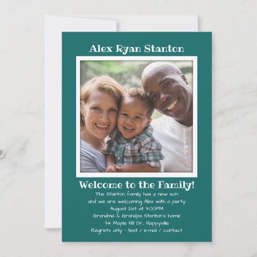 Sons Adoption Foto Party Einladung Vorlage (Vorderseite)