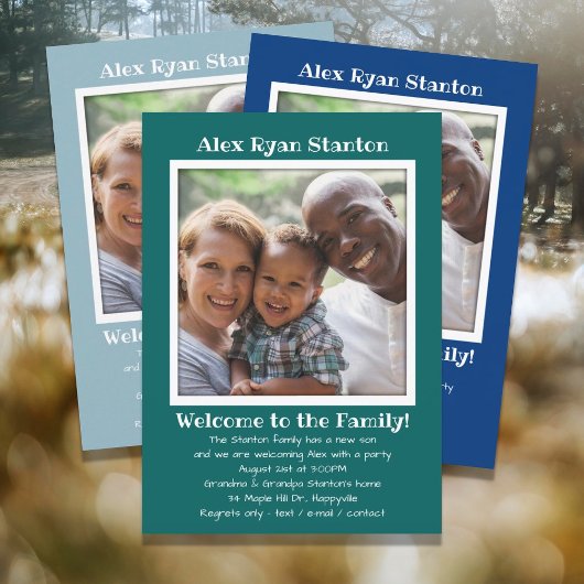 Sons Adoption Foto Party Einladung Vorlage