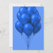Sons Birthday Party Blue Balloons Einladung (Rückseite)