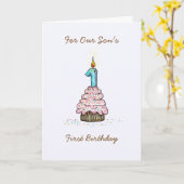 Sons erster Geburtstag Karte (Gelbe Blume)