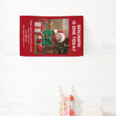 Sons First Birthday Party Foto Red Christmas Banner (InSitu)
