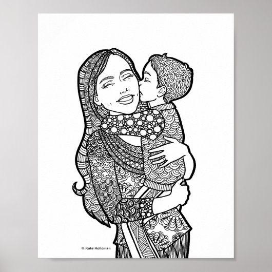 Son's Liebe - Mutter und Sohn Art Print Poster (Vorne)