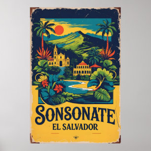 Sonsonate El Salvador Vintag Poster