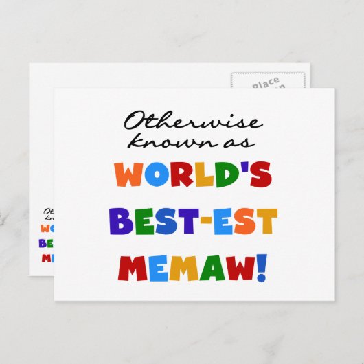 Sonst als das beste Memaw der Welt bekannt Postkarte (Vorne/Hinten)