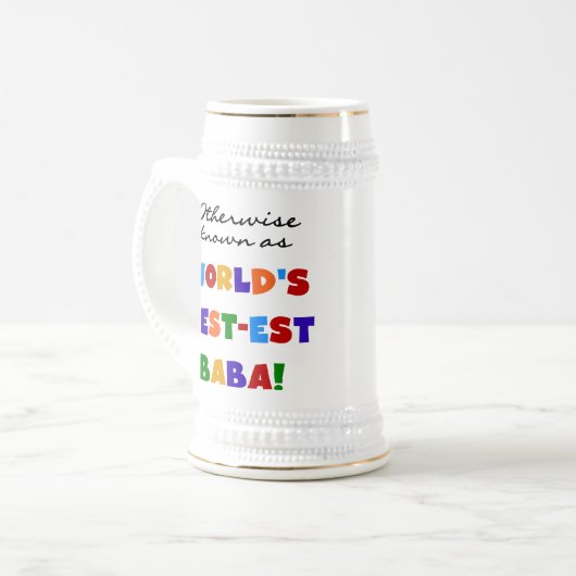 Sonst bekannt als bestes Baba-T - Shirt und Gesche Bierglas (Vorderseite Links)