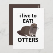Sonst esse ich gerne lustige Otters Postkarte (Vorne/Hinten)