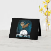 Sonstiger Platz | Funny Otter Space Animal Karte (Gelbe Blume)