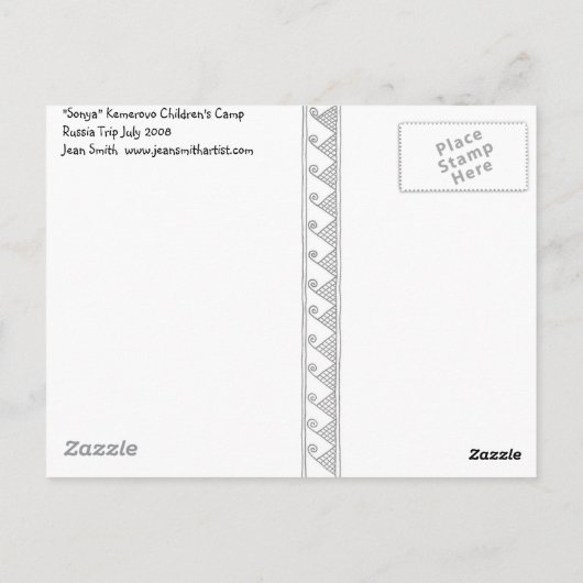 Sonya Postkarte (Rückseite)