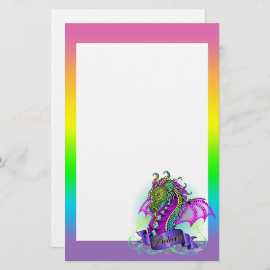 "Sonya" Rainbow glaubt Dragon Art Stationierung Briefpapier (Vorne/Hinten)