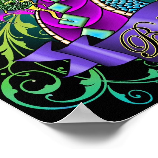 "Sonya" Regenbogen glauben Dragon Art Poster (Ecke)