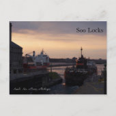 Soo Locks & Herbert C. Jackson Postkarte (Vorderseite)