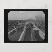 Soo Locks Magic Lantern Slide B&W Postkarte (Vorderseite)