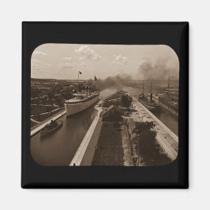 Soo Locks Magic Lantern Slide Sepia Magnet