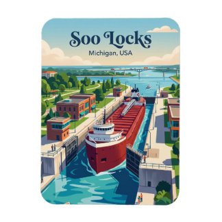 Soo Locks Michigan Magnet