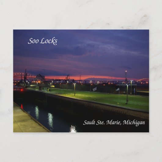 Soo Locks & St. Clair Postkarte (Vorderseite)