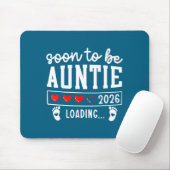 Soon To Be Auntie 2026 Loading Pregnancy Announcem Mousepad (Mit Mouse)