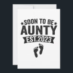 Soon To Be Aunty 2023 Funny New Born Baby Gift Dankeskarte<br><div class="desc">funny, family, baby, announcement, gift, pregnancy, husband, wife, birthday, Aunty</div>