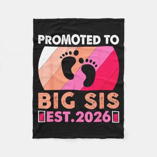 Soon To Be Big Sister 2026 Funny Promoted To Big S Fleecedecke (Vorderseite)